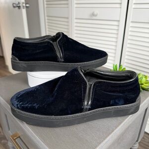 Rag & Bone Dark Blue Velvet & Leather Slip on Sneakers shoes